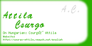 attila csurgo business card